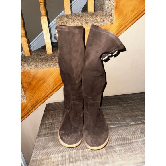 EMU Australia Boots Womens 10 Toowoobah Knee High Tall Riding Brown Leather - Picture 2 of 6